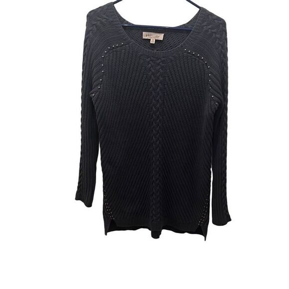 PHILOSOPHY COMFY BLUE/GRAY LOOSE FIT CABLE-KNIT LONG SLEEVE PULLOVER SWEATER 0X - Picture 1 of 6
